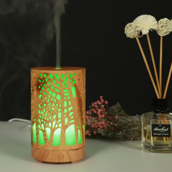 Aroma Diffuser - Diffuser - aromatherapie - Verneverlaar - Lucht bevochtiger - olie verdamper - Bomen licht hout