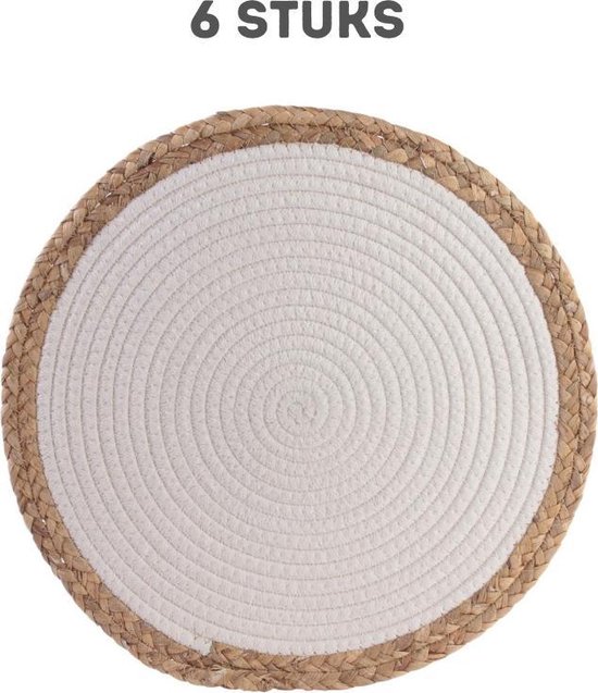 Placemats 6 stuks Wit Handgemaakt Tafelonderzetter