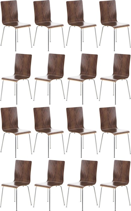 Stoelen - Stoelen eetkamerstoelen - Set van 16 - Design - Hout - Walnoot - 43x47x87 cm