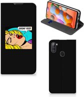 Hoesje Geschikt voor Samsung Galaxy M11 | A11 Bookcase Popart Oh Yes