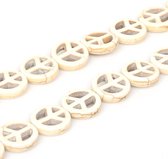 Sillicreations Howlite Beads PEACE Howliet kralen 25 stuks 15mm kraal voor het maken van sieraden