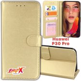 EmpX Telefoonhoesje - Book Case - Geschikt Voor Huawei P30 Pro - Goud