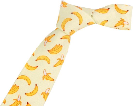 Stropdas- bananen- geel -Polyester-Charme Bijoux