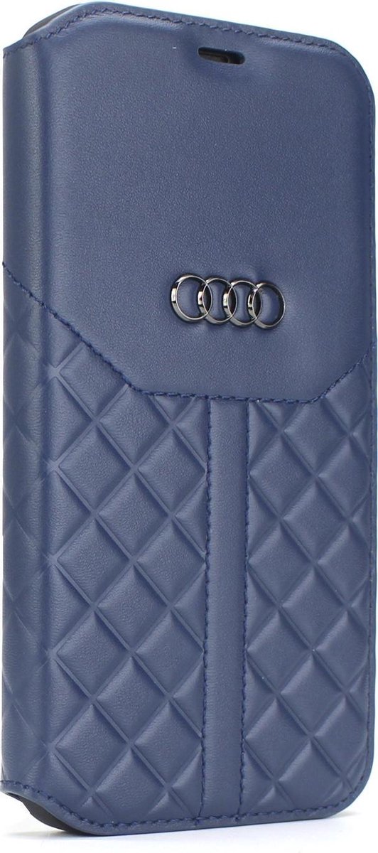 Audi hoesje - Blauw - iPhone 12 Mini - Book Case - Q8 Serie - Genuine Leather