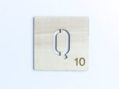 HOUTEN WANDDECORATIE / WOODEN WALL DECORATION - MUURDECORATIE / WALL ART - LETTER TEGEL Q / TILE Q - 11 x 11cm - LICHT HOUT / NATURAL WOOD - WOORDFEUD / WORDFEUD - LETTERSPEL - SPE