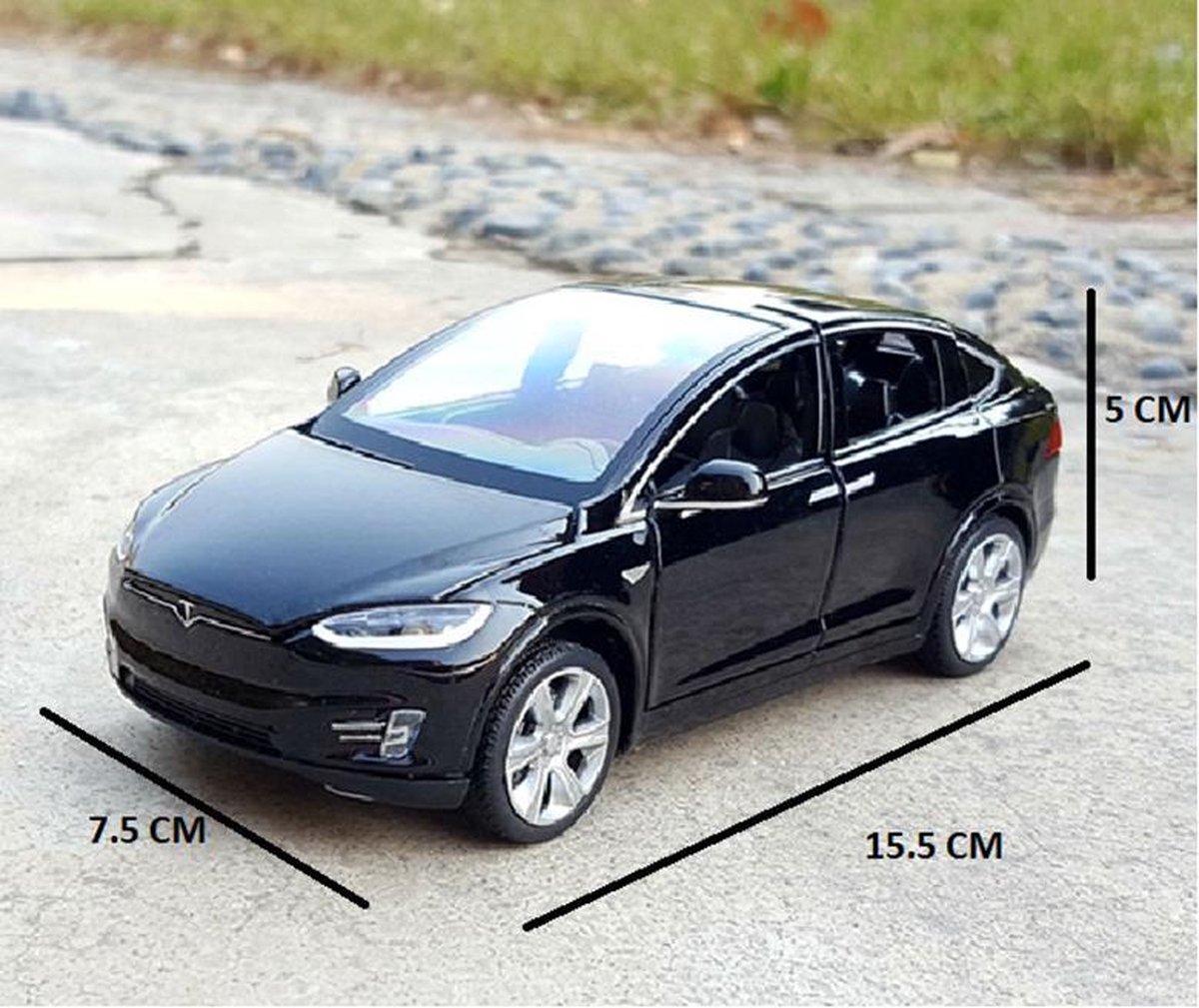 Zwarte Tesla Model X - Autospeelgoed - Metalen Auto Zes-Deur - Geluid En  Licht - Trek... | bol.com