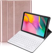 Bluetooth QWERTY Toetsenbordhoes - Geschikt voor Samsung Galaxy Tab A 10.1 Inch - Rosegoud