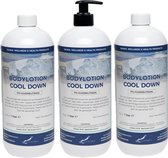 Bodylotion Cool Down 1 liter - set van 3 stuks - met gratis pomp