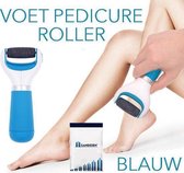 Elektrische voetpedicure-roller om eelt en dode huid van uw voeten te verwijderen. Blauw