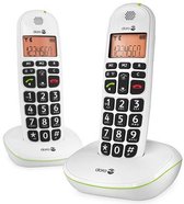 Doro PhoneEasy 100W - Duo DECT telefoon - Wit - Grote toetsen - Geluidsversterkingsknop