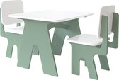 Dipperdee houten tafel met stoeltjes - groen wit