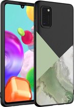 iMoshion Design voor de Samsung Galaxy A41 hoesje - Marmer - Groen / Zwart