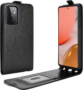 Shieldcase Samsung Galaxy A72 flip case - zwart leer
