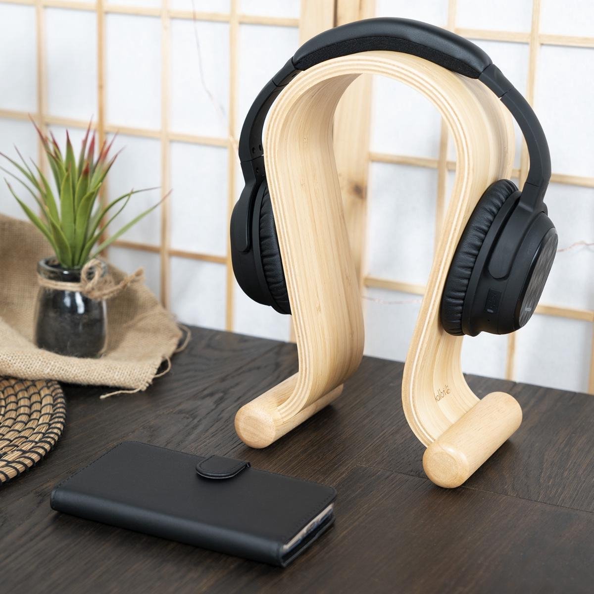 Houten U-vormige Hoofdtelefoonhouder Met Stabiele Basis Voor Thuis Kantoor Studie En Winkel