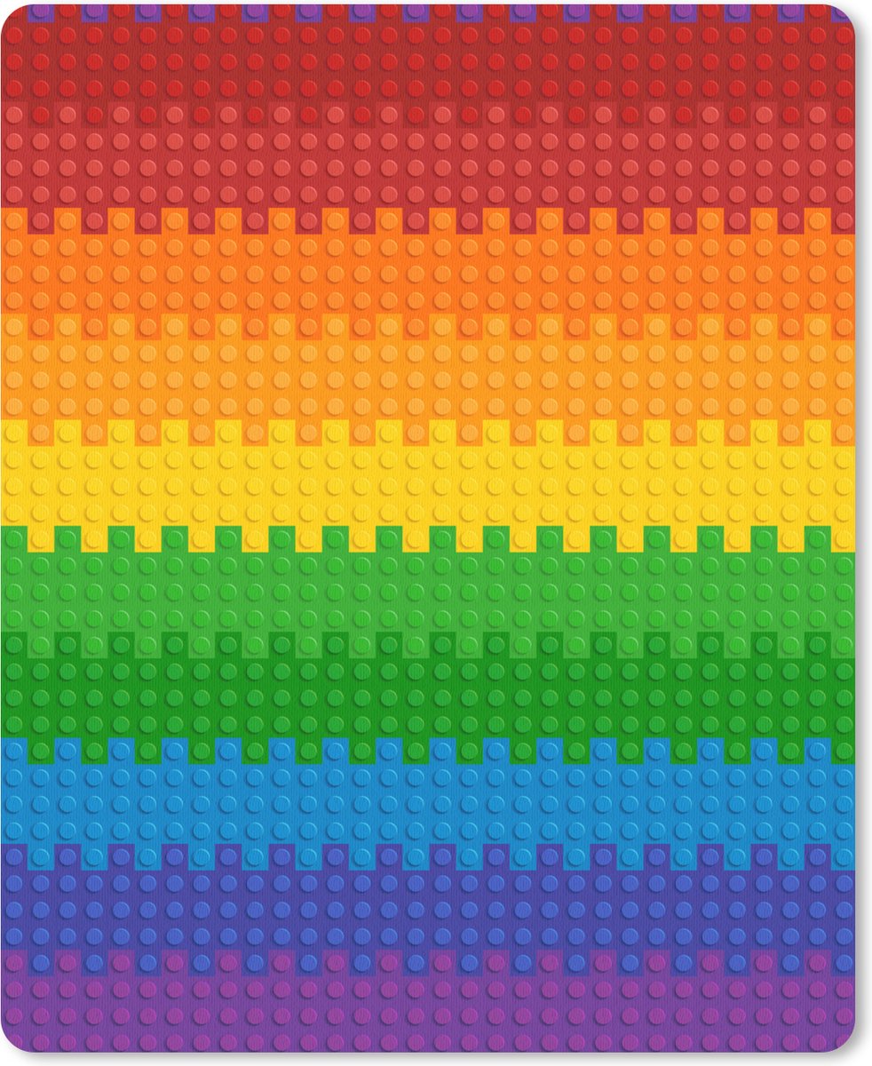 Muismat - Ondervloer met regenboogkleuren muismat rubber - 19x23 cm - Muismat met foto