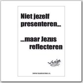Kaart - Rechthoek - Bemoedigingskaart - Kaart visje Jezus reflecteren - Bijbel - Christelijk - Majestic Ally - 5 stuks
