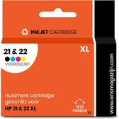 G&G HP 21&22 XL - Huismerk Inktcartridge - Zwart / Kleur