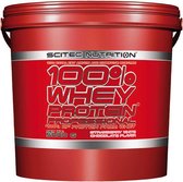 Scitec Nutrition - 100% Whey Protein Professional - With Extra Key Aminos and Digestive Enzymes - 5 kg emmer - 166 porties - Strawberry White Chocolate - Aardbei Witte Chocolade