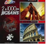 Grafix 2 x 1000 stukjes puzzel, Pantheon en Colosseum