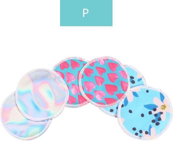 Zoogcompres - Herbruikbare Wasbare Zoogcompressen 6 stuks met Waszakje P