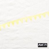 Sjaal wit geel - 100% katoen - driehoek print