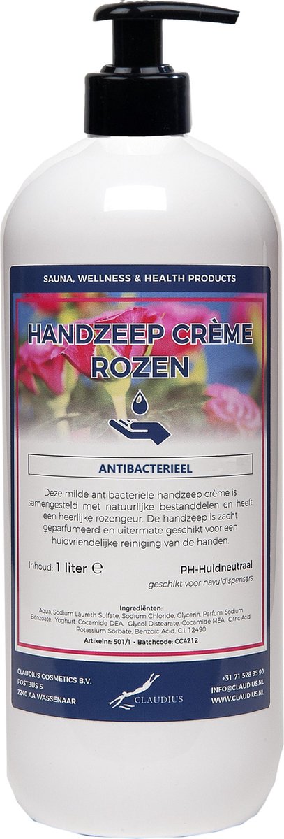 Goedkoopste Handzeep Crème Rozen 1 liter - met gratis pomp