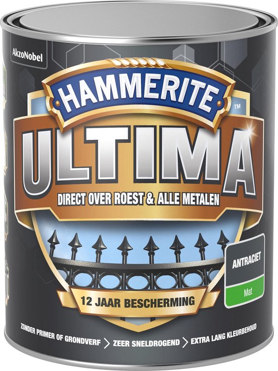 Hammerite Ultima Metaallak - Mat - Antraciet - 750 ml | bol.com