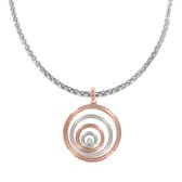 Silventi 732401051 - Ketting met hanger - Brass - 35 mm doornsee - Cirkels - 72 cm - Staal  - Rose gold plated