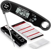 Inklapbare keukenthermometer - voedselthermometer - vleesthermometer - suikerthermometer - BBQ / barbecue - broodthermometer - frituurthermometer - Flesopener - Bieropener - Zwart