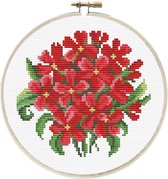 240.064 No Count Cross stitch Red Bouquet 15x15cm