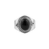 Aphra | Ring 925 zilver met edelsteen zwarte onyx | Maat 18