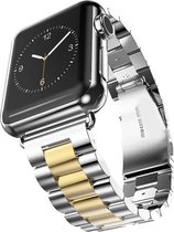 Schakelarmband compatibel met Apple Watch 49/45/44/42 mm, Zilver/goud/Zilver, Snazzy