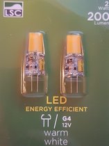 LSC 2 x led lampjes G4 12V 200 Lumen 2 Watt - warm wit - steeklampje G4 12 volt