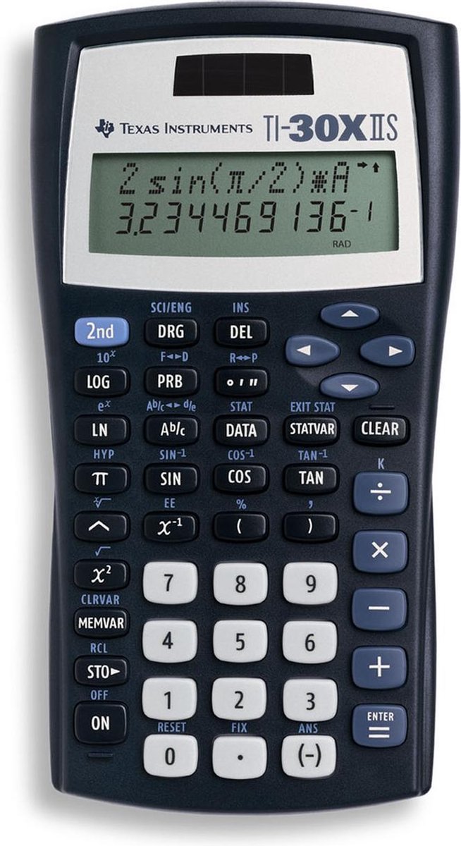 Texas Instruments TI-30XIIS™ - Wetenschappelijke rekenmachine, Twee-regelig display, Conversies, Beschermkap
