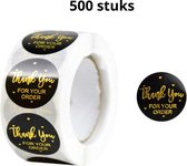 Stickerrol - stickers - 500 stickers - business stickers - thank you for your order - zwart met goud - bedrijf stickers - stickers thank you - thank you stickers - small business s