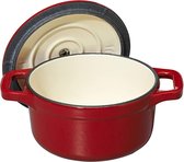 Chasseur braadpan 10cm rond rood, gietijzer 0,35l