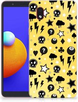 Silicone Back Cover Geschikt voor Samsung Galaxy A01 Core Telefoon Hoesje Punk Yellow
