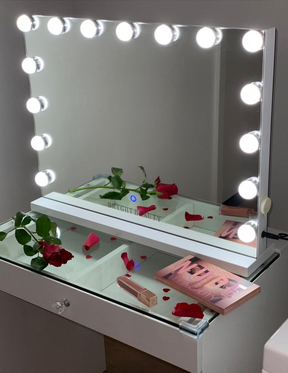 Bijna smal een experiment doen Bright Beauty Vanity hollywood make up spiegel met verlichting - 58 cm x 43  cm -... | bol.com