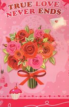 Valentijn tip - Valentijnskaart met muziek - True Love Never Ends incl. envelop