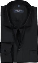 CASA MODA modern fit overhemd - zwart - Strijkvriendelijk - Boordmaat: 41