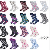 Dames sokken 18 paar mixkleuren 35-38
