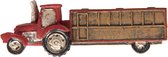 Clayre & Eef Decoratieve Magneet Tractor 10*2*3 cm Rood Kunststof Koelkast Magneet