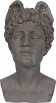 Clayre & Eef Decoratie Buste Buste 25*28*48 cm Grijs Steen Decoratief Figuur Decoratieve Accessoires Woonaccessoires