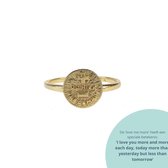Lauren Sterk Amsterdam - ring - munt - large - goud verguld - coating - valentijn - liefde