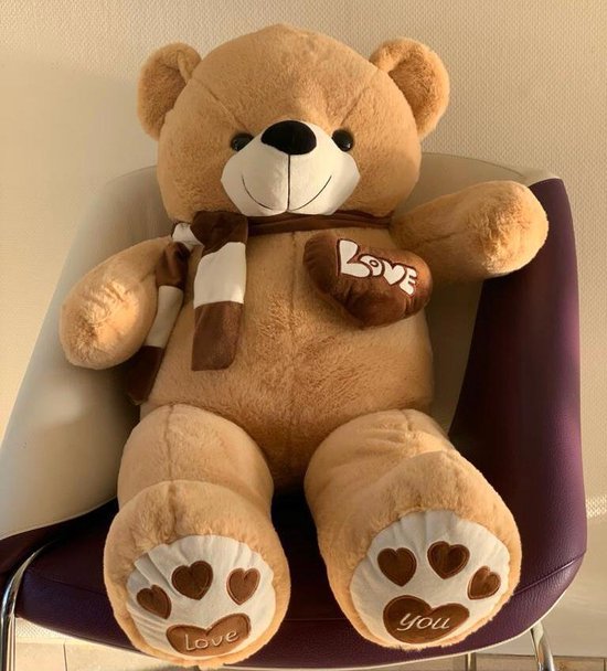 Grote Knuffelbeer - Teddybeer Pluche - Valentijn Knuffel - 80 cm / 85cm  groot | bol.com