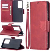 Samsung Galaxy S21 Ultra hoesje - Wallet bookcase - Rood - GSM Hoesje - Telefoonhoesje Geschikt Voor: Samsung Galaxy S21 Ultra