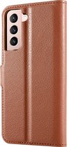 Shieldcase telefoonhoesje geschikt voor Samsung Galaxy S21 wallet bookcase - bruin