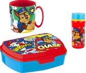 Paw Patrol  brooddoos (17 cm - 13 cm - 6 cm) + drinkbeker (9cm hoog - 350 ml) + Drinkfles (16 cm hoog - 400 ml)