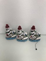 decoratieve kerst vuur torens op batterij - set van 3 stuks