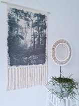 Wandkleed Jungle of Mystery - 50x95cm - Katoen - Handgeknoopt - Wanddecoratie - Muurdecoratie - Wandtapijt - Natuur - Decoratie Woonkamer - Slaapkamer - Smith Premium®